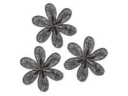 Mono Quick Buegelmotiv Blumen grau