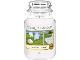 Yankee Candle Grosse Kerze im Glas Clean Cotton