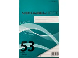 PAPERZONE Vokabelheft A5 2 Spalten 16 Blatt Lineatur 53