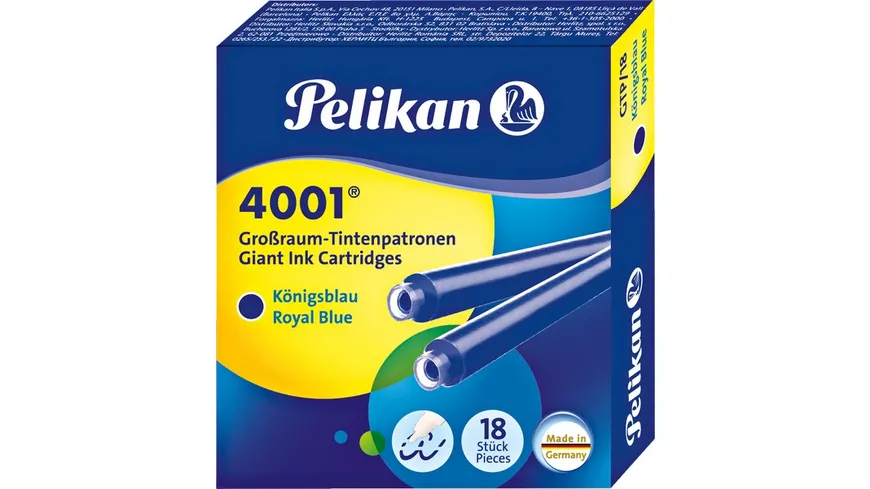 Pelikan Großraumpatrone königsblau 18er-Pack