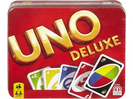Mattel Games UNO Deluxe Metallbox Kartenspiel Gesellschaftsspiel Kinderspiel