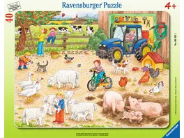 Ravensburger Puzzle Rahmenpuzzle Auf dem grossen Bauernhof 40 Teile