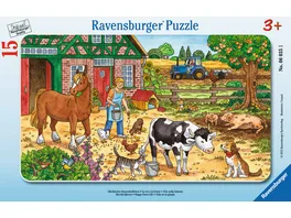 Ravensburger Rahmenpuzzle Glueckliches Bauernhofleben 15 Teile