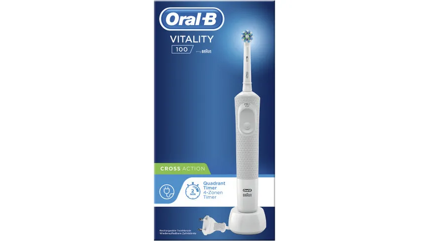 Oral-B Elektrische Zahnbürste Vitality 100 Hangable Box White, 1ST