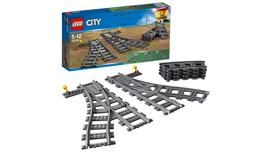 LEGO City 60238 Weichen, Erweiterungsset mit 6 Elementen