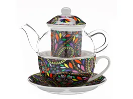 TRENDSHOP Tee Set Tea for One 5 teilig Ethno