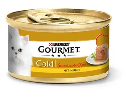 GOURMET Gold Schmelzender Kern mit Huhn Katzennassfutter 85g Dose