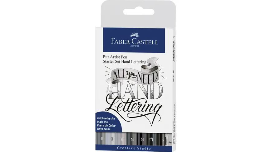 FABER-CASTELL Pitt Artist Pen Starter-Set für Hand Lettering