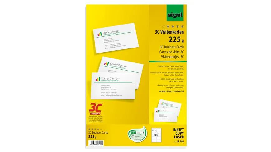 sigel Inkjet Visitenkarten-Papier LP795 A4 100 Blatt