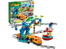 LEGO DUPLO 10875 Gueterzug Push Go Lok Spielzeug mit Zubehoer