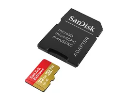 Sandisk Extreme microSDHC 32 GB SDApt fuer Action Kameras GoPro 98 MB s A1 C10 V30 UHS I U3