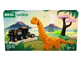 BRIO World 36098 Dinosaurier Bahn Set Spielzeugzug fuer Kinder ab 3 Jahren