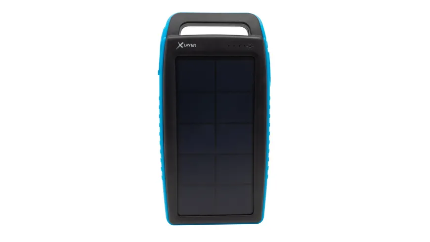 Xlayer Zusatzakku Powerbank Solar Black/Blue 15.000mAh