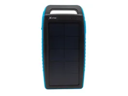 Xlayer Zusatzakku Powerbank Solar Black Blue 15 000mAh