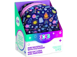 Mini Rucksack mit Block Stift Radiergummi Sticker sortiert 1 Stueck