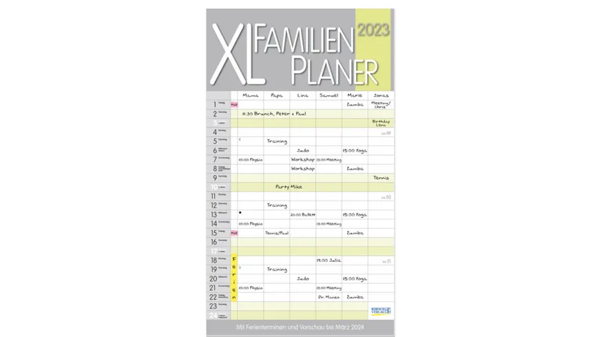 XL Familienplaner Pastell 2022 - Kalender