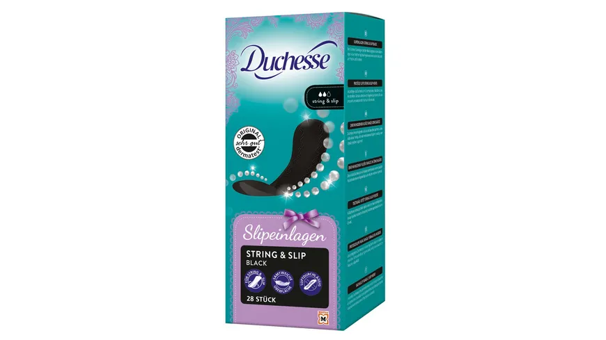 Duchesse Slipeinlagen, String & Slip Black, 28 Stück