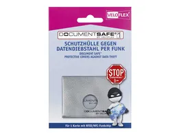 VELOFLEX Document Safe 1 Schutzhuelle fuer 1 Karte silbergrau