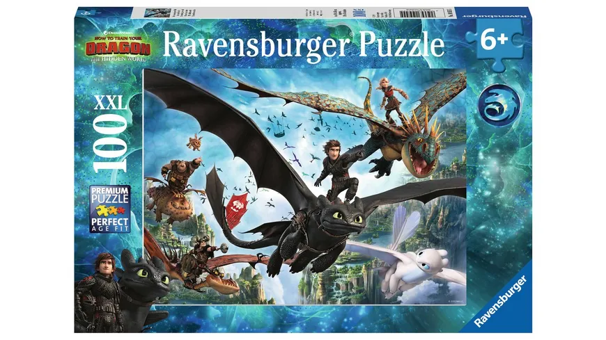 Ravensburger Puzzle - Dragons: Die verborgene Welt, 100 XXL Teile