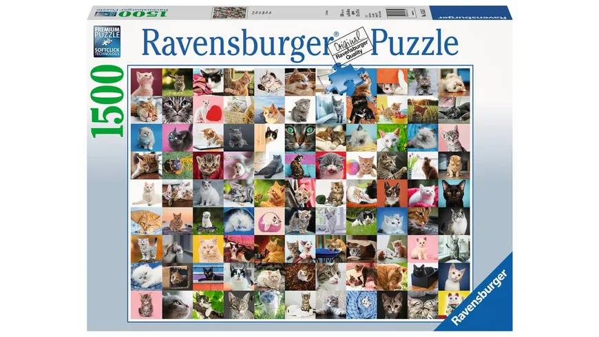 Ravensburger Puzzle - 99 Katzen, 1500 Teile