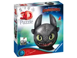 Ravensburger Puzzle 3D Puzzle Dragons 3 Ohnezahn mit Ohren 72 Teile
