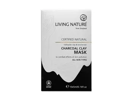 LIVING NATURE Charcoal Clay Mask Kohle Tonerde Maske Set