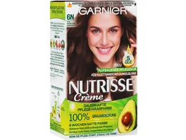 GARNIER Nutrisse Creme dauerhafte Pflege Haarfarbe Nr 6N Nude Natuerliches Dunkelblond