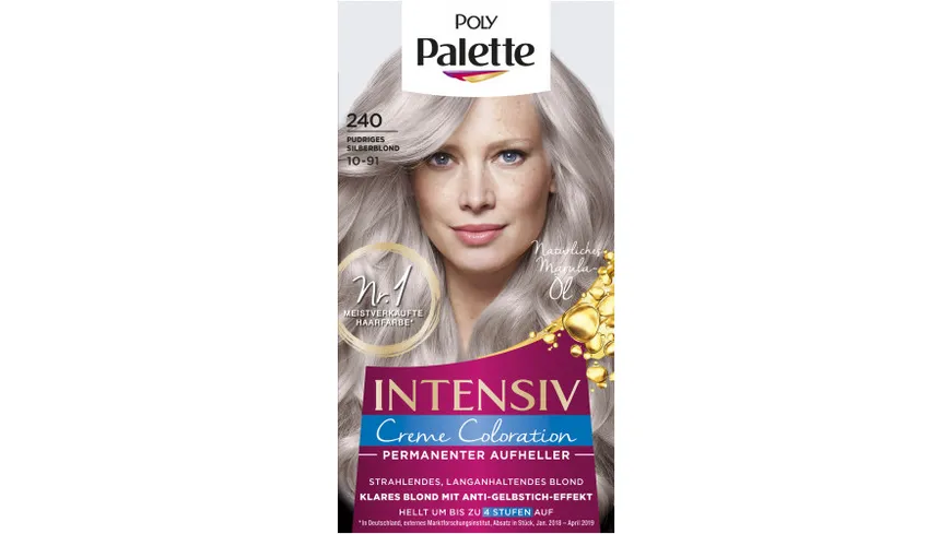 Schwarzkopf POLY PALETTE Intensiv Creme Coloration 240 Pudriges Silberblond