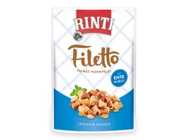 RINTI FILETTO Hundenassfutter feines Huhnfilet mit Ente in Jelly