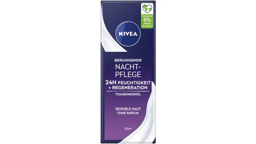 NIVEA Beruhigende Nachtpflege 24h Feuchtigkeit + Regeneration Sensible Haut Tube 50ml