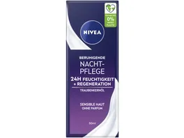 NIVEA Beruhigende Nachtpflege 24h Feuchtigkeit Regeneration Sensible Haut 50ml