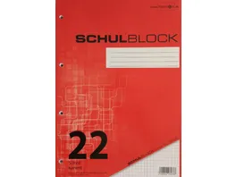 PAPERZONE Schulblock A4 Lineatur 22 100 Blatt