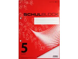 PAPERZONE Schulblock A5 Lineatur 5 50 Blatt