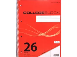 PAPERZONE Collegeblock A4 Lineatur 26 80 Blatt