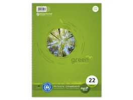 Ursus Green Collegeblock A4 80 Blatt 5mm kariert