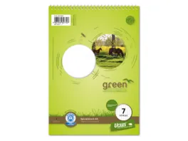 Ursus Green Spiralblock Lineatur 7 A5 40 Blatt 7mm kariert
