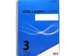 PAPERZONE Collegeblock A4 Lineatur 3 80 Blatt