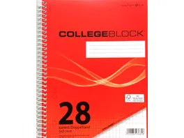 PAPERZONE Collegeblock A5 Lineatur 3 80 Blatt