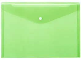 Aktenhuelle mit Druckknopf PP A4 transparent farblich sortiert