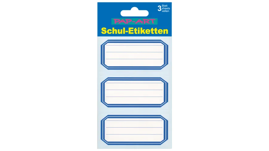 PAP-ART Schulbuch-Etiketten mit blauem Rand