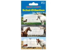 PAP ART Schulbuch Etiketten Glitter Pferde