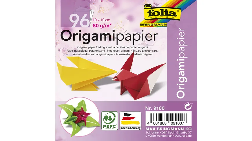 15*15cm Faltblatt Origami Papier 10x Bastelpapier Regenbogen Laser Faltpapier 