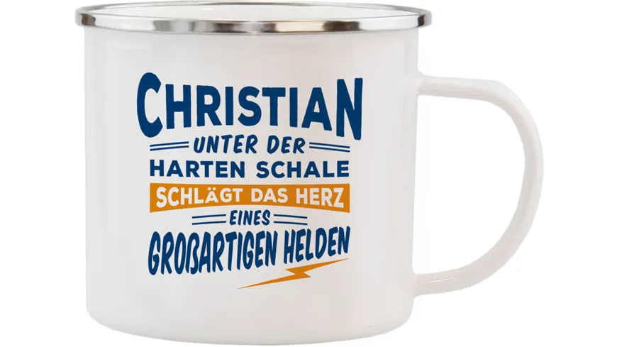 H&H Echter Kerl Emaille-Becher Christian
