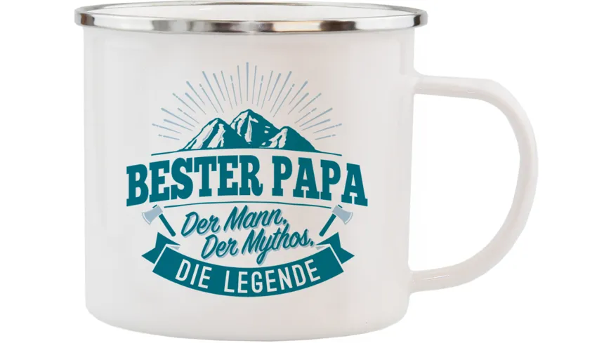 Tasse mit Namen Bester Papa der Welt Chrom-Schriftzug 