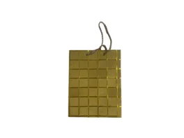 Geschenktuete medium Glitter gold kariert 23x18x10cm