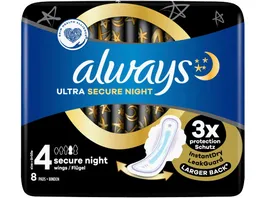 Always ULTRA Damenbinden Secure Night mit Fluegeln 8ST