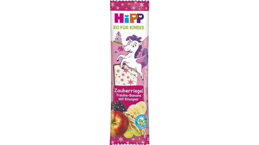 HiPP Bio für Kinder: Zauber Riegel 30g Traube-Banane mit Knusper, Kinder ab 3 Jahren