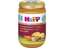 HiPP Bio Fuer kleine Feinschmecker Menues Rosmarinkartoffeln mit Bio Kalb 220g