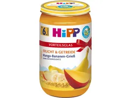 HiPP Bio Frucht und Getreide Mango Bananen Griess ohne Zuckerzusatz 250g