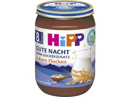 HiPP Bio Gute Nacht ohne Zuckerzusatz 3 Korn Flocken 190g